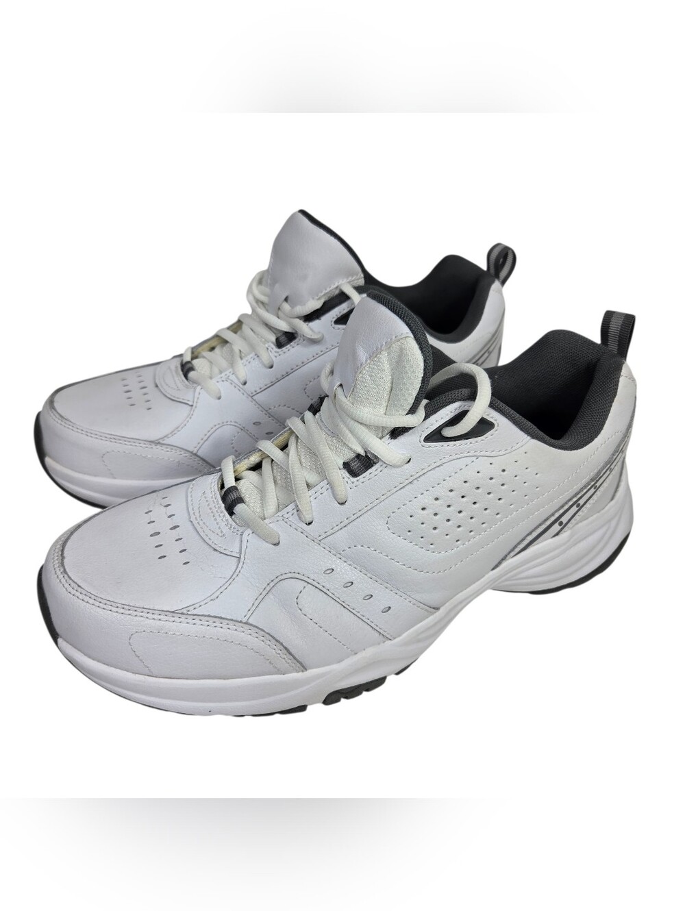Kirkland Signature White and Black Men's Casual Lace-Up Sneakers